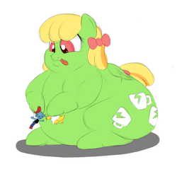 Size: 687x677 | Tagged: safe, artist:astr0zone, oc, oc only, oc:bric-a-brac, pony, :p, alphys, cute, fat, now kiss, obese, shipper, shipper on deck, shipping, sitting, smiling, solo, tongue out, undertale, undyne