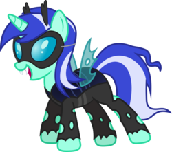 Size: 2915x2582 | Tagged: safe, artist:timelordomega, lyra heartstrings, changeling, g4, scare master, changeling costume, clothes, costume, fangs, female, high res, mask, nightmare night, simple background, solo, transparent background, vector