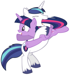 Size: 7000x7500 | Tagged: safe, artist:tardifice, shining armor, twilight sparkle, alicorn, pony, g4, the one where pinkie pie knows, absurd resolution, bipedal, brother and sister, cute, female, male, mare, shining adorable, simple background, sister spinning, transparent background, twiabetes, twilight sparkle (alicorn), vector