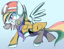 Size: 3256x2500 | Tagged: safe, artist:skippy_the_moon, rainbow dash, g4, aviator goggles, aviator hat, clothes, female, goggles, hat, high res, jacket, pixiv, solo