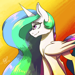 Size: 500x500 | Tagged: safe, artist:myralilth, princess celestia, g4, female, smiling, solo