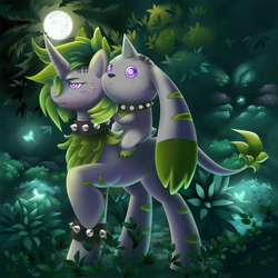 Size: 3000x3000 | Tagged: safe, artist:bestary, oc, oc only, firefly (insect), terriermon, byakugan, digimon, high res, naruto, night, non-mlp oc, ponified, self ponidox