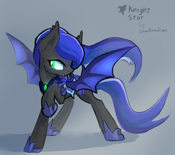 Size: 2500x2205 | Tagged: safe, artist:darkflame75, oc, oc only, oc:knight star, bat pony, pony, high res, night guard, solo