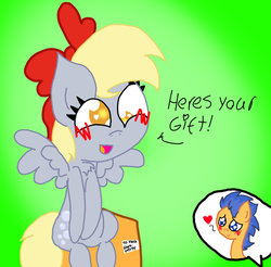 Size: 914x900 | Tagged: safe, artist:mmdfantage, derpy hooves, flash sentry, pegasus, pony, g4, 1000 hours in ms paint, blushing, derpsentry, female, male, mare, ms paint, shipping, straight