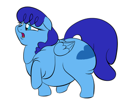 Size: 632x539 | Tagged: safe, artist:astr0zone, blueberry cloud, pegasus, pony, fat, female, mare, obese, out of shape, overweight, solo, tired