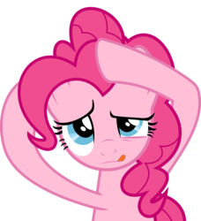 Size: 7000x7679 | Tagged: safe, artist:luckreza8, pinkie pie, g4, the one where pinkie pie knows, .svg available, absurd resolution, female, fixing, inkscape, simple background, solo, tongue out, transparent background, vector