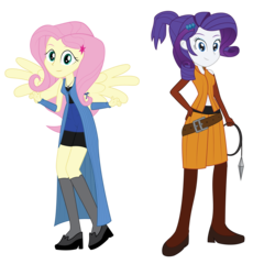 Size: 5000x5000 | Tagged: safe, artist:amante56, fluttershy, rarity, equestria girls, g4, absurd resolution, crossover, final fantasy, final fantasy viii, humanized, quistis trepe, rinoa heartilly