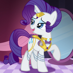 Size: 3000x3000 | Tagged: safe, artist:darthlena, rarity, g4, fashion, female, high res, horn, horn jewelry, jewelry, solo