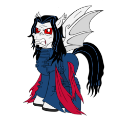 Size: 2733x2493 | Tagged: safe, artist:edcom02, artist:jmkplover, bat pony, pony, vampire, vampony, crossover, fangs, high res, marvel, morbius the living vampire, ponified, simple background, solo, transparent background