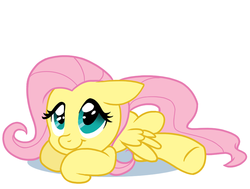 Size: 1000x755 | Tagged: safe, artist:anthocat, fluttershy, g4, cute, female, leaning, prone, shyabetes, smiling, solo