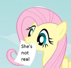 Size: 324x309 | Tagged: safe, fluttershy, g4, exploitable meme, female, fluttershy's note meme, meme, mouth hold, note, solo