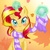 Size: 2000x2000 | Tagged: safe, artist:丁劉銀, sunset shimmer, pony, unicorn, g4, clothes, female, high res, magic, scarf, solo