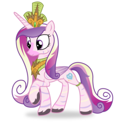 Size: 3240x3240 | Tagged: safe, artist:icaron, princess cadance, alicorn, hybrid, pony, zebra, zony, fallout equestria, g4, concave belly, female, high res, show accurate, simple background, slender, solo, species swap, thin, transparent background, vector, zebrafied