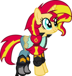 Size: 8105x8573 | Tagged: safe, artist:8-notes, sunset shimmer, pony, unicorn, equestria girls, g4, .svg available, absurd resolution, alternate hairstyle, boots, clothes, equestria girls outfit, female, leather jacket, ponyscape, simple background, solo, transparent background, vector