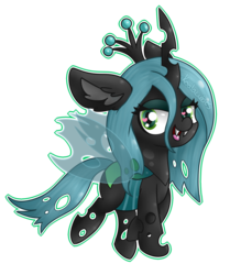 Size: 1024x1168 | Tagged: safe, artist:amberlea-draws, queen chrysalis, changeling, changeling queen, g4, crown, cute, cutealis, female, heart eyes, jewelry, regalia, simple background, solo, transparent background, watermark, wingding eyes