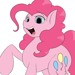 Size: 3000x3000 | Tagged: safe, artist:psicarii, pinkie pie, g4, female, high res, raised hoof, smiling, solo