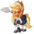 Size: 4000x4000 | Tagged: safe, artist:discorded, applejack, earth pony, pony, g4, absurd resolution, clothes, cowboy hat, crossed hooves, cute, eyes closed, female, freckles, hat, jackabetes, maid, outfit, solo, stetson