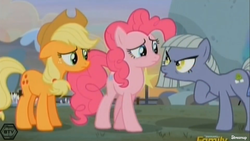 Size: 1366x768 | Tagged: safe, screencap, applejack, limestone pie, pinkie pie, g4, hearthbreakers