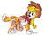 Size: 1465x1205 | Tagged: safe, artist:silversimba01, applejack, scootaloo, dog, husky, pegasus, pony, g4, appledog, border collie, dogified, fanart, female, puppy, species swap