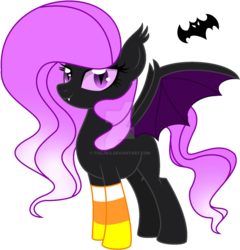 Size: 1280x1336 | Tagged: safe, artist:toujika, oc, oc only, oc:hazed wing, bat pony, pony, clothes, socks, striped socks, watermark