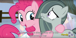 Size: 1920x960 | Tagged: safe, screencap, marble pie, pinkie pie, g4, hearthbreakers, meme, youtube caption
