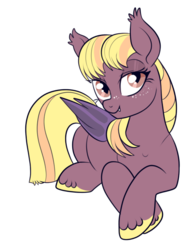 Size: 500x645 | Tagged: safe, artist:lulubell, oc, oc only, oc:glow, bat pony, pony, simple background, solo, transparent background