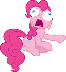 Size: 4000x4364 | Tagged: safe, artist:jeatz-axl, pinkie pie, g4, the one where pinkie pie knows, .svg available, eye bulging, female, floppy ears, meme, open mouth, simple background, solo, special eyes, transparent background, vector