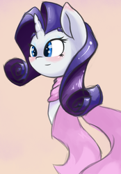 Size: 2003x2873 | Tagged: safe, artist:luxaestas, rarity, g4, bust, clothes, colored pupils, female, high res, scarf, simple background, solo