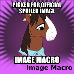 Size: 1024x1024 | Tagged: safe, artist:cheezedoodle96, trouble shoes, earth pony, pony, derpibooru, g4, bad luck brian, clothes, exploitable meme, image macro, male, meme, meta, official spoiler image, shirt, solo, spoiler image, spoilered image joke, sweater vest, vector