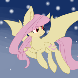 Size: 1024x1024 | Tagged: safe, artist:nelsorphoenix, fluttershy, bat pony, pony, g4, female, flutterbat, solo