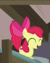 Size: 210x263 | Tagged: safe, screencap, apple bloom, earth pony, pony, g4, hearthbreakers, adorabloom, animated, bouncing, cute, female, jumping, loop, pronking