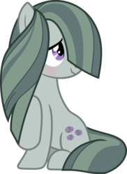 Size: 7086x9727 | Tagged: safe, artist:thefrostspark, marble pie, earth pony, pony, g4, hearthbreakers, absurd resolution, blushing, cute, female, hair over one eye, marblebetes, mare, simple background, smiling, solo, transparent background, vector