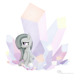 Size: 1280x1280 | Tagged: safe, artist:muffinexplosion, marble pie, earth pony, pony, g4, hearthbreakers, crystal, female, mare, simple background, solo, white background