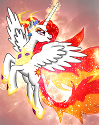 Size: 600x759 | Tagged: safe, artist:slysnips, nightmare star, princess celestia, g4