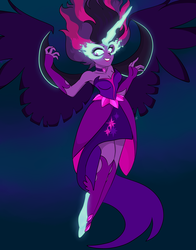 Size: 4400x5600 | Tagged: safe, artist:sweetsismagic, sci-twi, twilight sparkle, equestria girls, g4, my little pony equestria girls: friendship games, absurd resolution, armpits, female, midnight sparkle, scene interpretation, solo