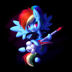 Size: 4000x4000 | Tagged: safe, artist:whazzam95, part of a set, rainbow dash, pony, g4, clothes, ear piercing, electric guitar, face paint, female, guitar, musical instrument, piercing, shirt, solo, spread wings