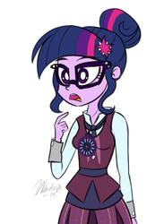 Size: 546x744 | Tagged: dead source, safe, artist:wubcakeva, sci-twi, twilight sparkle, equestria girls, g4, my little pony equestria girls: friendship games, clothes, crystal prep academy uniform, female, magic capture device, school uniform, solo