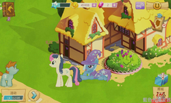 Size: 800x480 | Tagged: safe, gameloft, screencap, bon bon, snips, sweetie drops, trixie, pony, unicorn, g4, female, mare