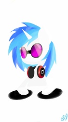 Size: 720x1280 | Tagged: safe, artist:grim ponka, dj pon-3, vinyl scratch, pony, unicorn, g4, colored, cutie mark, female, headphones, phone wallpaper, solo, sunglasses, turntable, vinyl