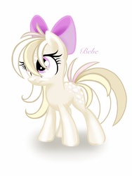 Size: 1800x2400 | Tagged: safe, artist:poshpegasus, oc, oc only, oc:bebe, bow, hair bow, solo