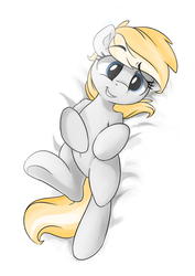 Size: 1600x2263 | Tagged: safe, artist:candylux, artist:vectorfag, edit, oc, oc only, oc:aryanne, earth pony, pony, bed, belly button, cute, female, sheet, smiling, smug, solo