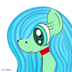Size: 2500x2500 | Tagged: safe, artist:asknoxthepony, oc, oc only, oc:miss sketch, pony, collar, female, high res, mare, portrait, solo