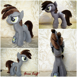 Size: 704x704 | Tagged: safe, artist:ferracraft, oc, oc only, oc:littlepip, pony, unicorn, fallout equestria, fallout, fanfic, female, hooves, horn, irl, mare, photo, pipbuck, plushie, solo