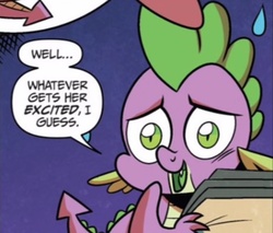 Size: 951x812 | Tagged: safe, idw, spike, dragon, g4, spoiler:comic, comic, male, out of context, reaction image, solo