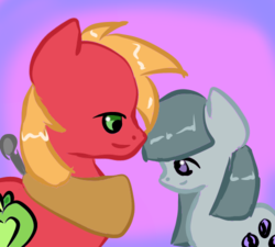 Size: 500x450 | Tagged: safe, artist:britneyoctave, big macintosh, marble pie, earth pony, pony, g4, hearthbreakers, male, ship:marblemac, shipping, simple background, stallion, straight