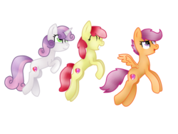Size: 1024x768 | Tagged: safe, artist:theawesomegeek, apple bloom, scootaloo, sweetie belle, crusaders of the lost mark, g4, cutie mark, cutie mark crusaders, the cmc's cutie marks