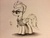 Size: 2048x1536 | Tagged: safe, artist:theasce, spitfire, g4, female, monochrome, solo, traditional art, whistle, wonderbolts dress uniform