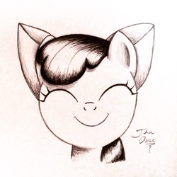 Size: 1024x1024 | Tagged: safe, artist:theasce, apple bloom, g4, female, monochrome, solo, traditional art