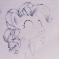 Size: 1024x1024 | Tagged: safe, artist:theasce, pinkie pie, g4, eating, female, monochrome, solo, traditional art