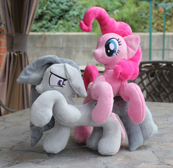 Size: 3236x3132 | Tagged: safe, artist:sirdragonlance, marble pie, pinkie pie, g4, female, high res, irl, photo, pie sisters, pie twins, plushie, siblings, sisters, that was fast, toy, twins